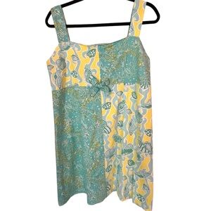 Vintage Lilly Pulitzer Mini Shift Dress Seashell & Octopus Patchwork Women’s 12